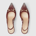 GUCCI Women’s Slingback Pump – Crystal Horsebit Elegance