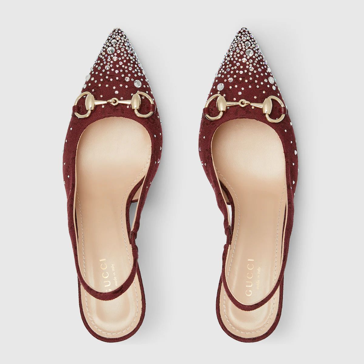 GUCCI Women’s Slingback Pump – Crystal Horsebit Elegance
