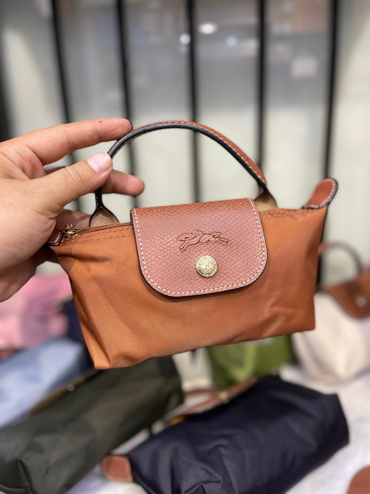 Longchamp Le Pliage Pouch with Handle & Strap