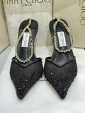 Jimmy Choo Saeda 100 Crystal Mesh Pumps – Crystal Anklet Edition