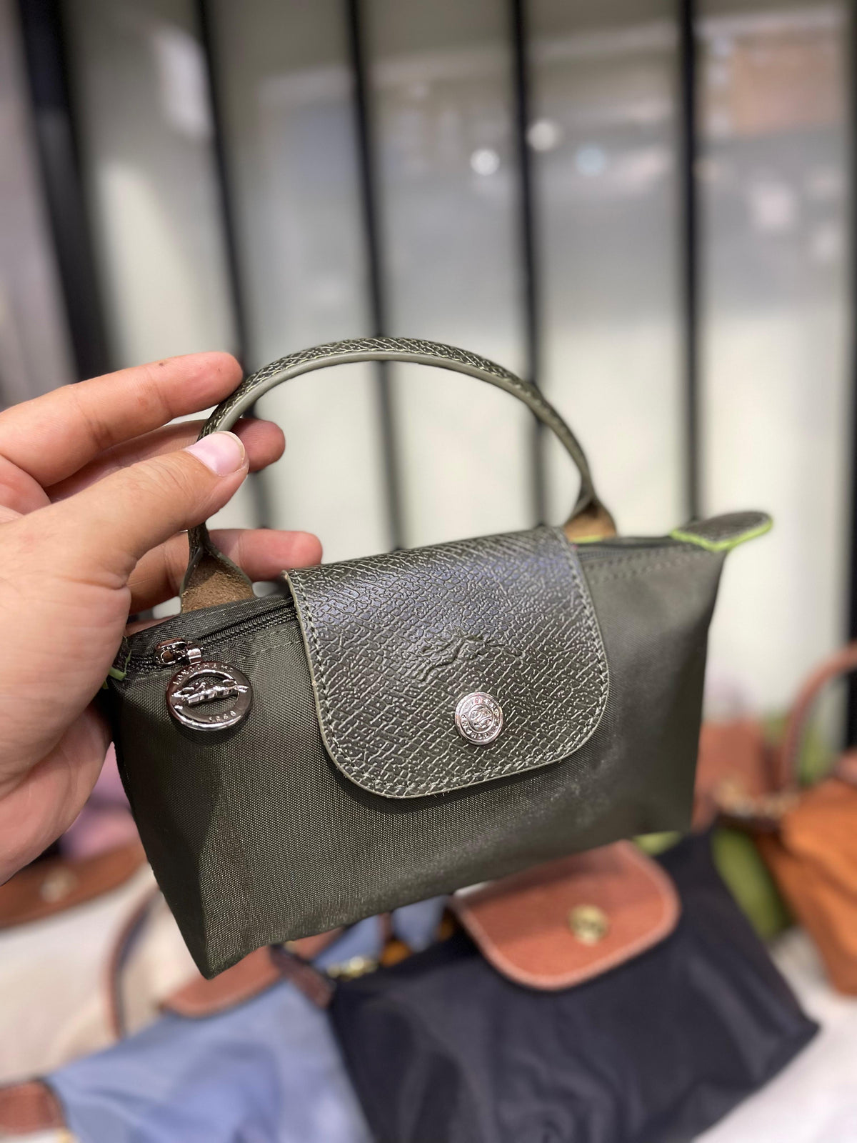 Longchamp Le Pliage Pouch with Handle & Strap