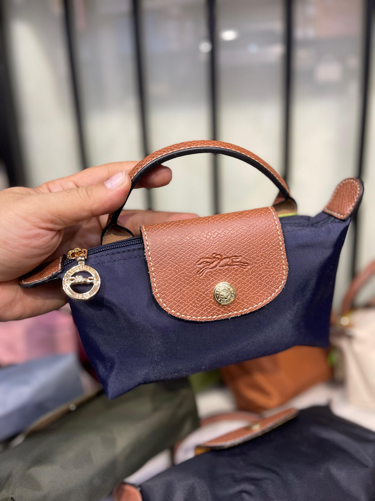 Longchamp Le Pliage Pouch with Handle & Strap