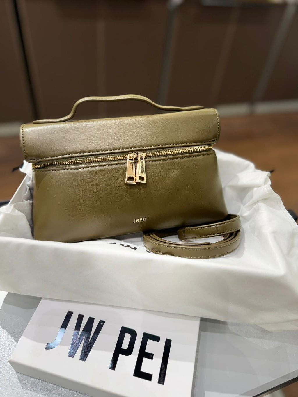 JW PEI Thea Top Handle Bag – Structured Vegan Leather Crossbody