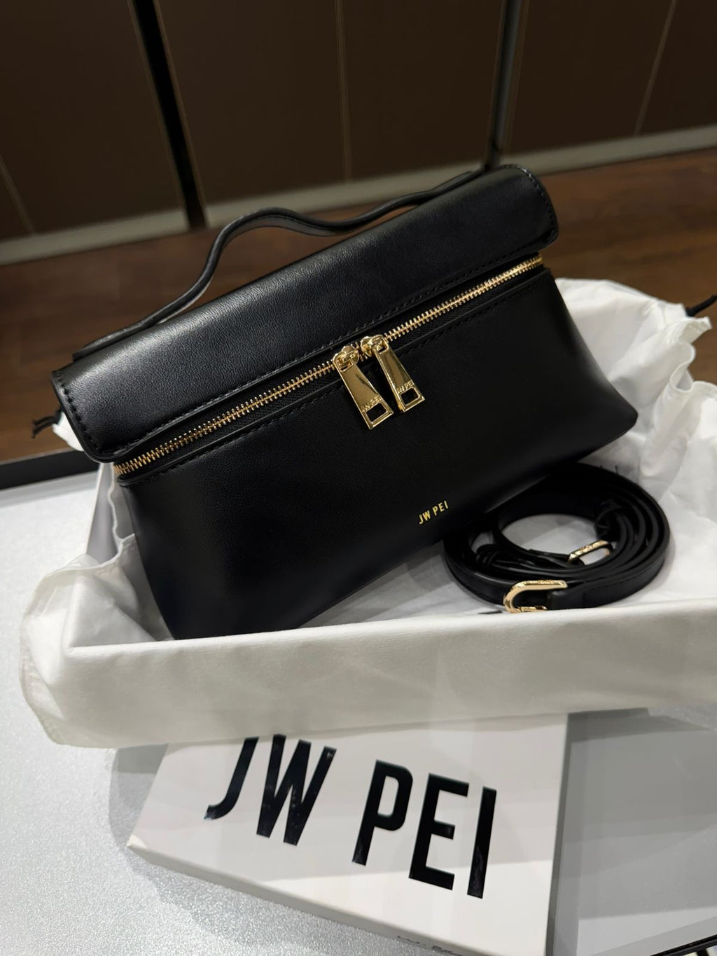 JW PEI Thea Top Handle Bag – Structured Vegan Leather Crossbody