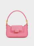 CHARLES & KEITH Koa Leather Push-Lock Top Handle Bag