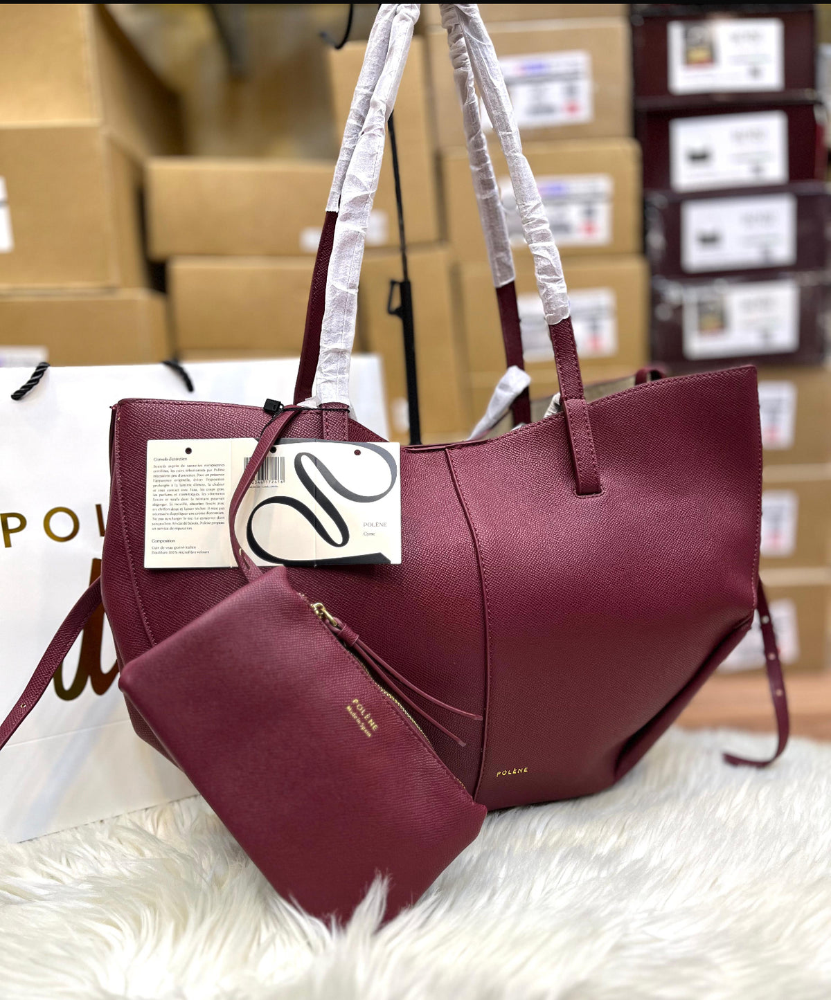 POLÉNE Cyme Large – Edition Textured Tote
