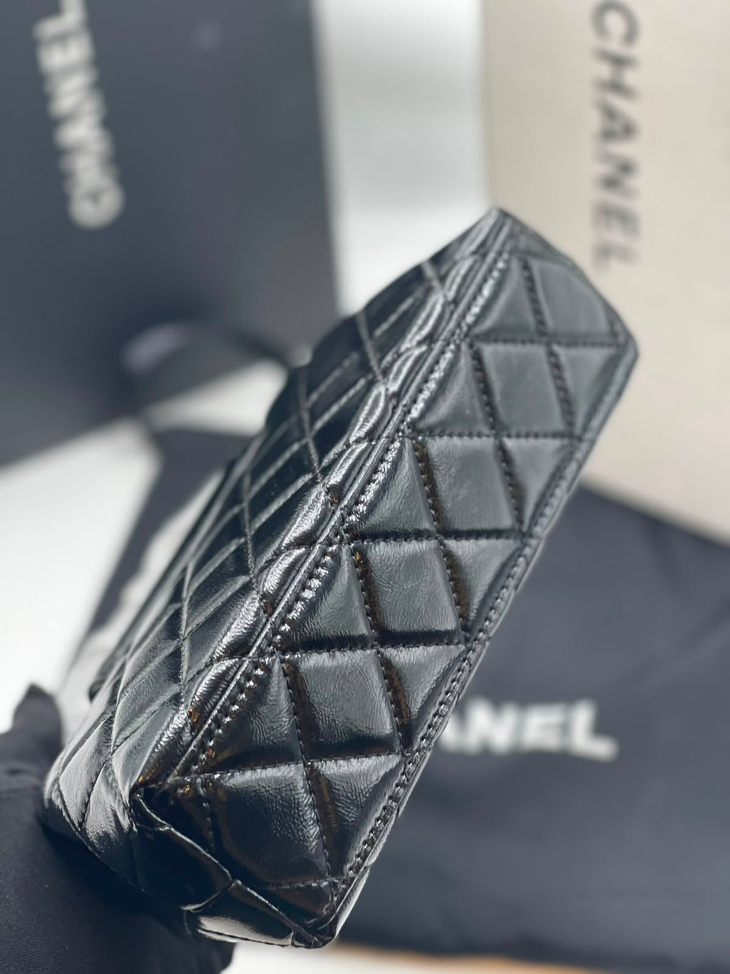 CHANEL Mini Kelly Shopper Tote with Brand Box & Dust Bag – 19cm