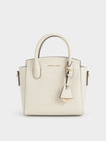 Charles & Keith Croc-Effect Structured Top Handle Bag