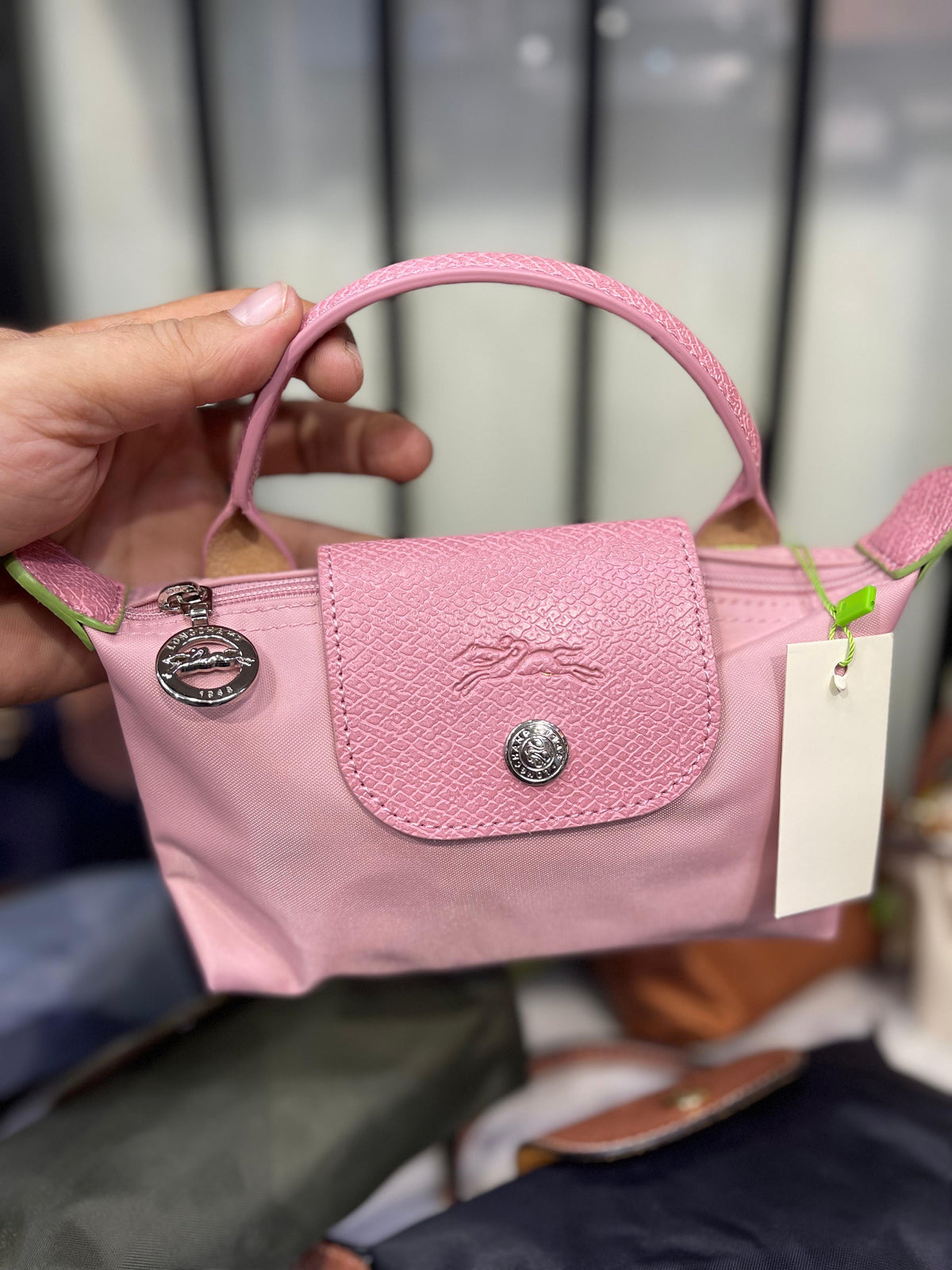 Longchamp Le Pliage Pouch with Handle & Strap