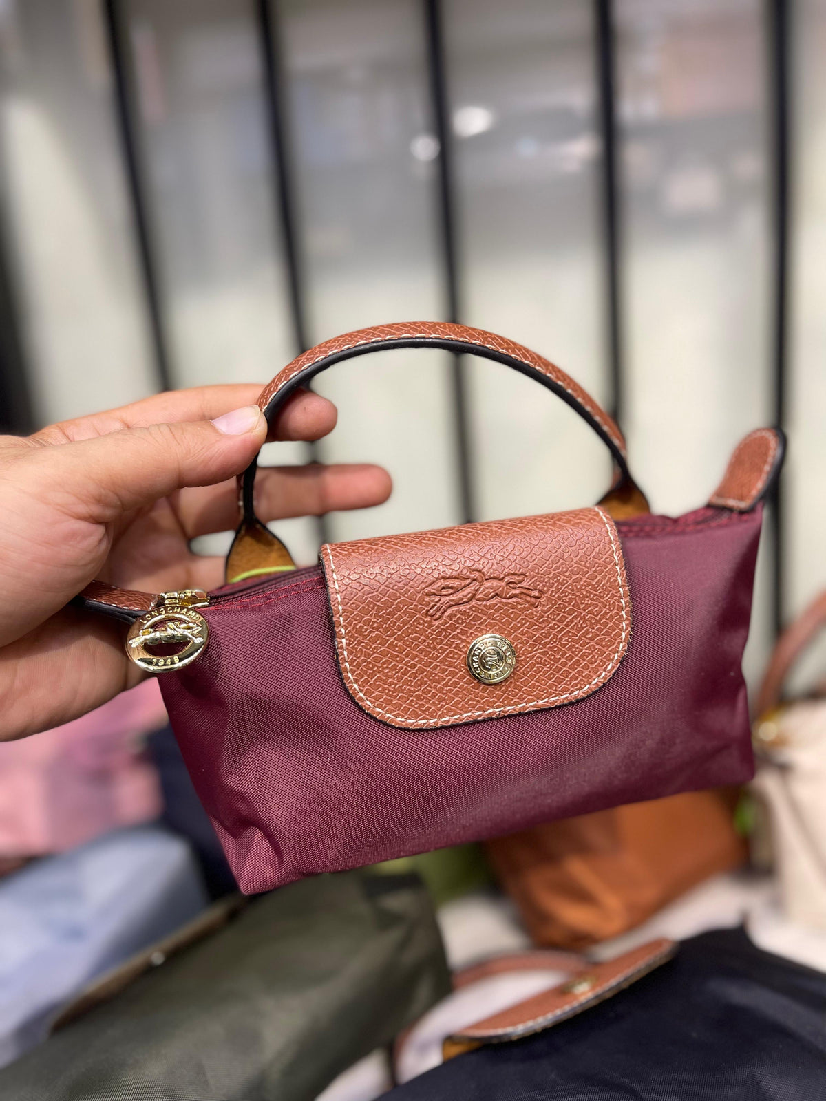 Longchamp Le Pliage Pouch with Handle & Strap
