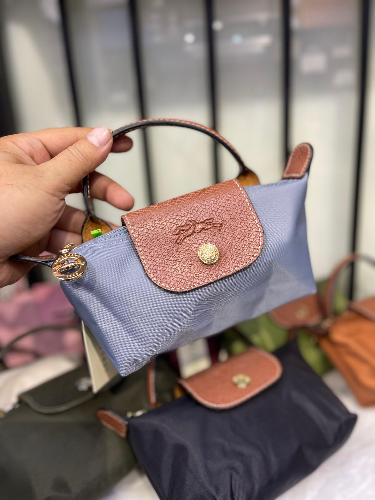 Longchamp Le Pliage Pouch with Handle & Strap