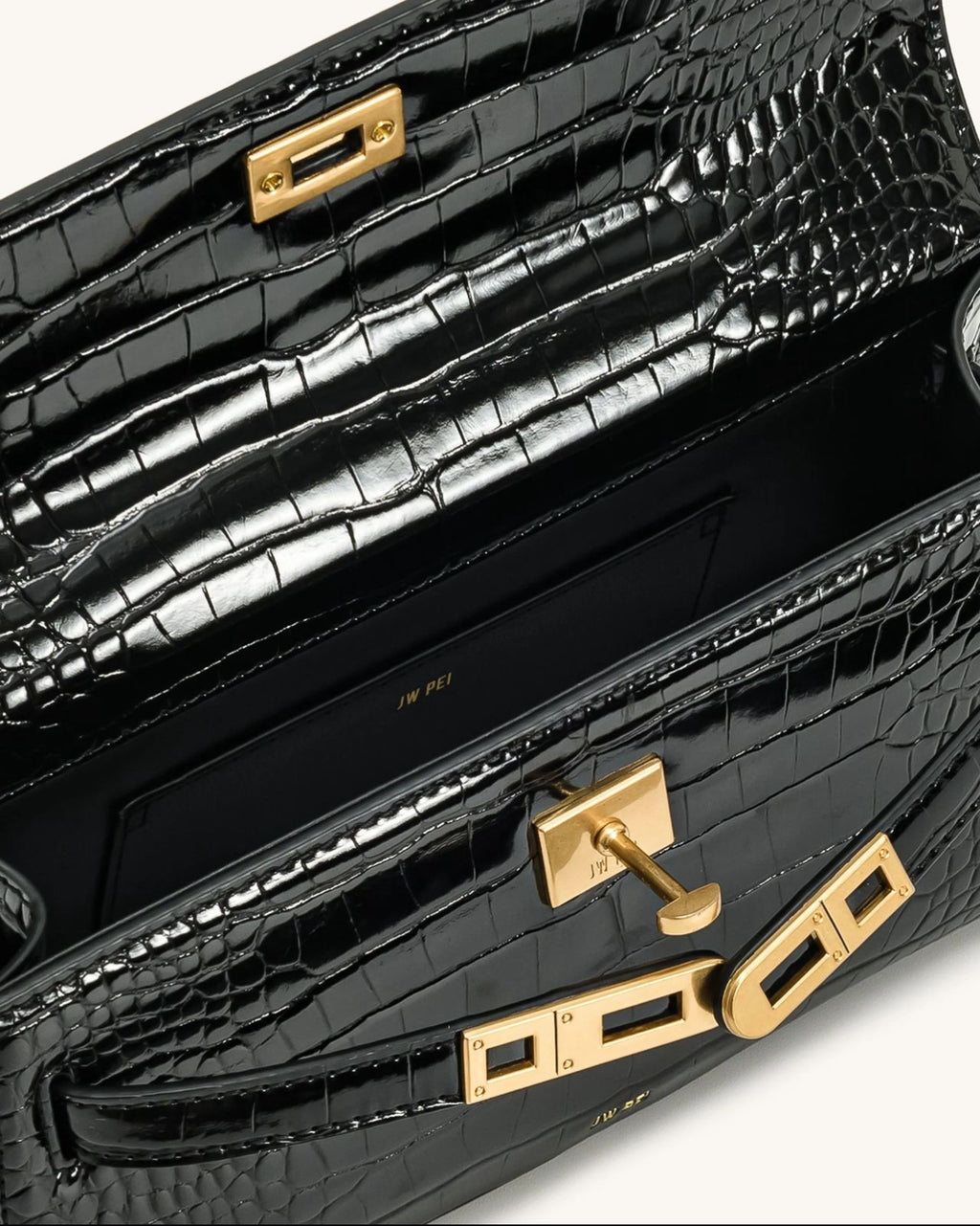 JW PEI Noor Top Handle Bag – Vegan Leather Crossbody with Gold Hardware