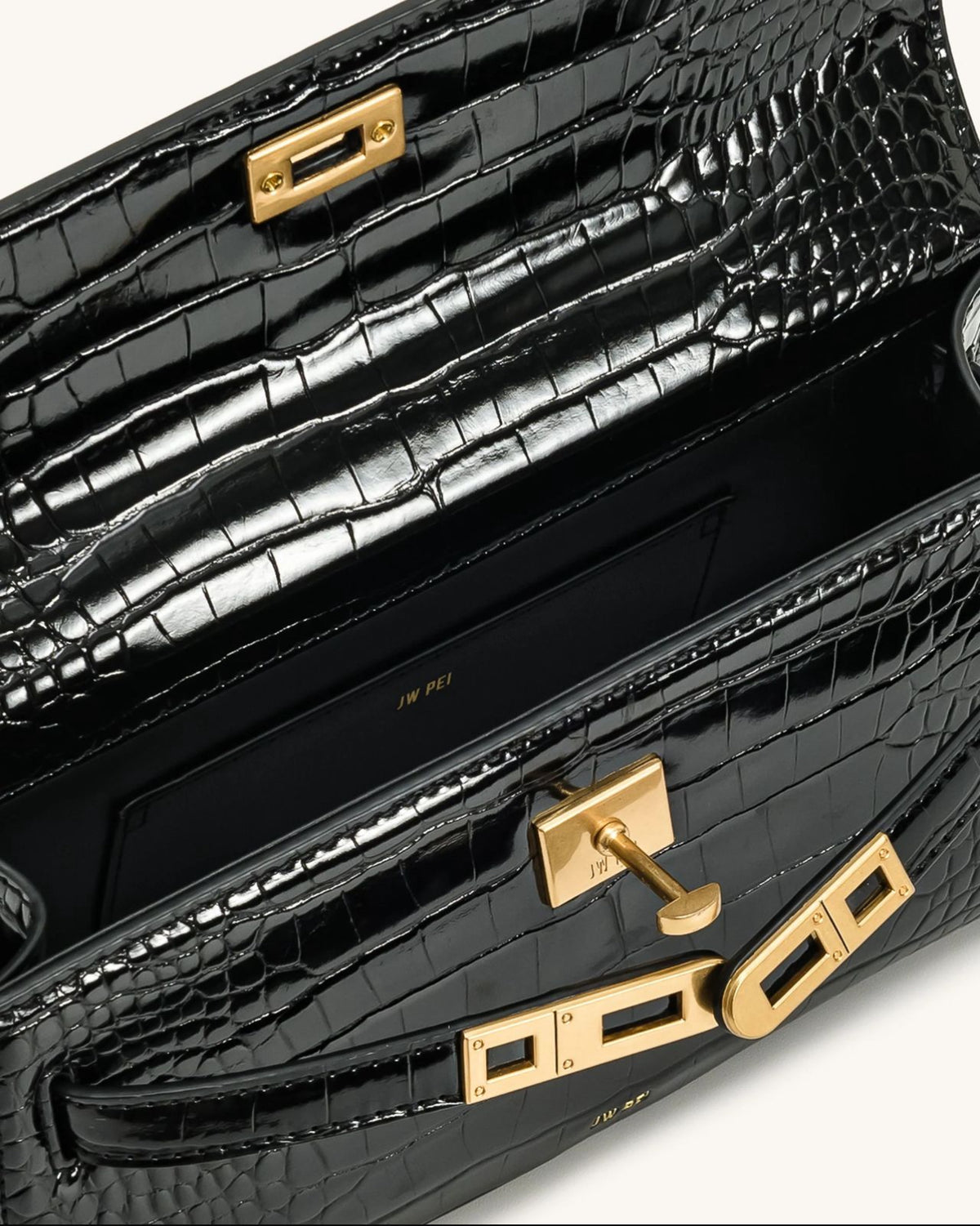 JW PEI Noor Top Handle Bag – Vegan Leather Crossbody with Gold Hardware