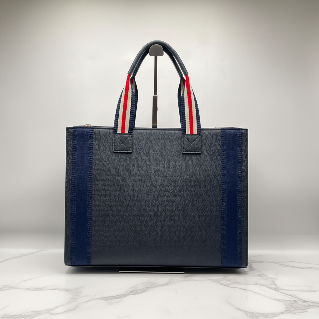 Tommy Hilfiger Tote back view on white marble