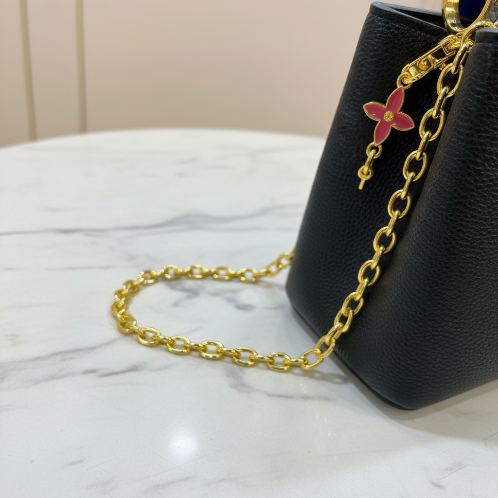 Louis Vuitton Capucines hardware close-up detail