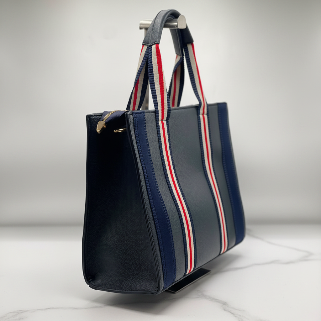 Tommy Hilfiger Tote side profile on white marble